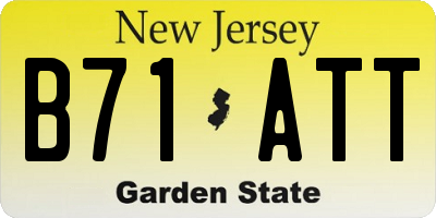 NJ license plate B71ATT