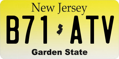 NJ license plate B71ATV