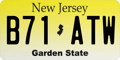 NJ license plate B71ATW