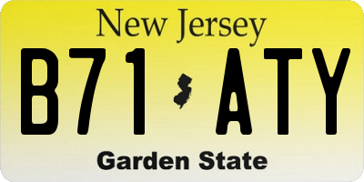 NJ license plate B71ATY