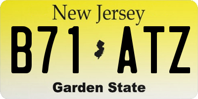 NJ license plate B71ATZ