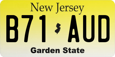 NJ license plate B71AUD