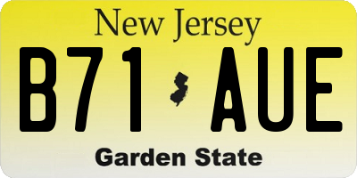 NJ license plate B71AUE