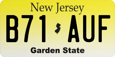 NJ license plate B71AUF