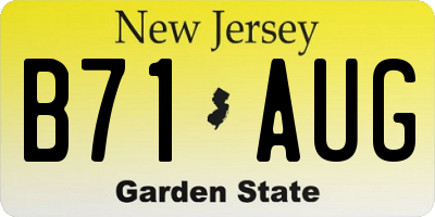 NJ license plate B71AUG