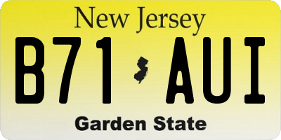 NJ license plate B71AUI