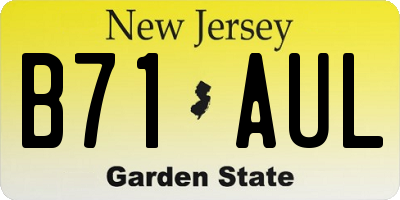 NJ license plate B71AUL