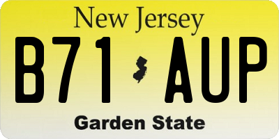 NJ license plate B71AUP