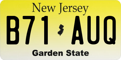 NJ license plate B71AUQ