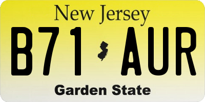 NJ license plate B71AUR