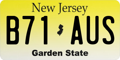 NJ license plate B71AUS