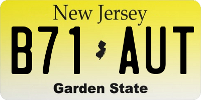 NJ license plate B71AUT