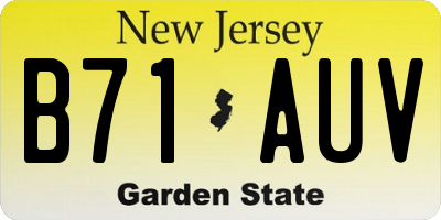 NJ license plate B71AUV