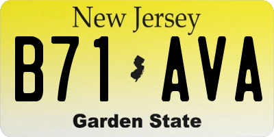 NJ license plate B71AVA