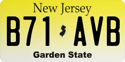 NJ license plate B71AVB