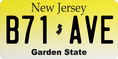 NJ license plate B71AVE