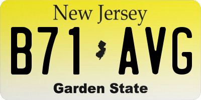 NJ license plate B71AVG