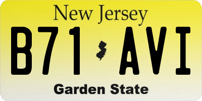 NJ license plate B71AVI