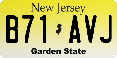 NJ license plate B71AVJ
