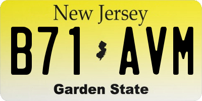 NJ license plate B71AVM