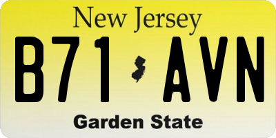 NJ license plate B71AVN