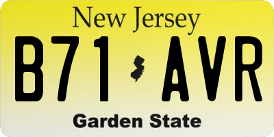 NJ license plate B71AVR