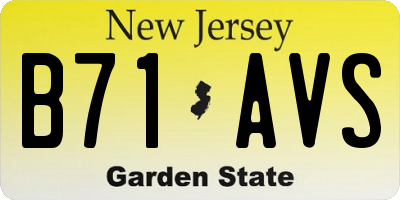 NJ license plate B71AVS