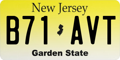 NJ license plate B71AVT