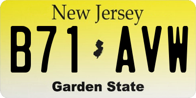 NJ license plate B71AVW