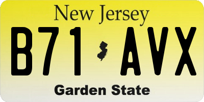 NJ license plate B71AVX