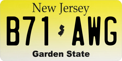 NJ license plate B71AWG