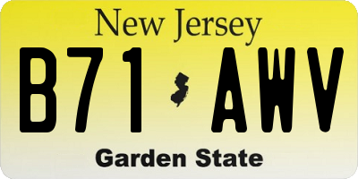 NJ license plate B71AWV