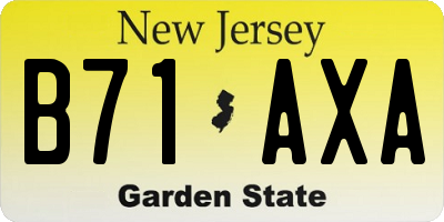 NJ license plate B71AXA