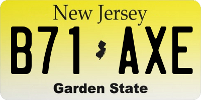 NJ license plate B71AXE