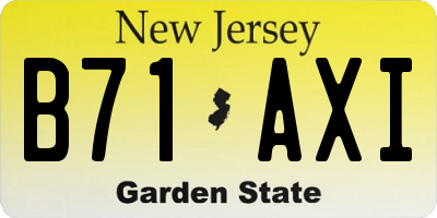 NJ license plate B71AXI