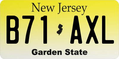 NJ license plate B71AXL