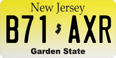 NJ license plate B71AXR