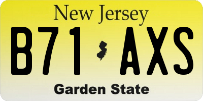 NJ license plate B71AXS