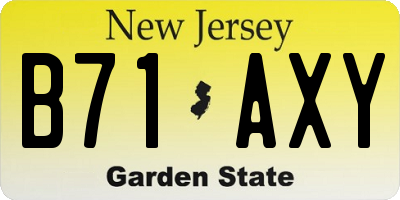 NJ license plate B71AXY
