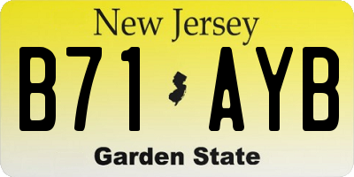 NJ license plate B71AYB