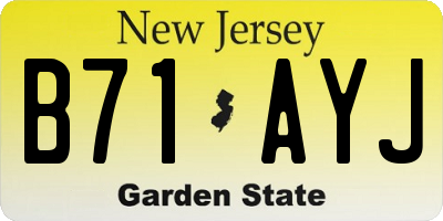 NJ license plate B71AYJ