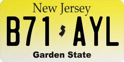NJ license plate B71AYL