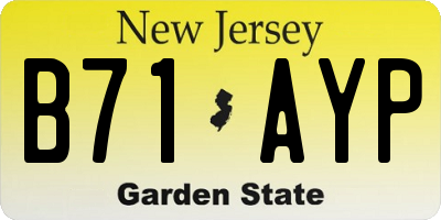 NJ license plate B71AYP
