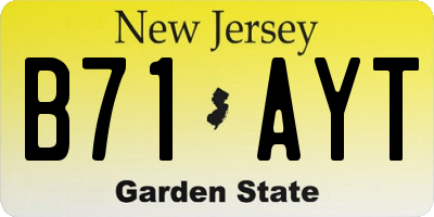 NJ license plate B71AYT