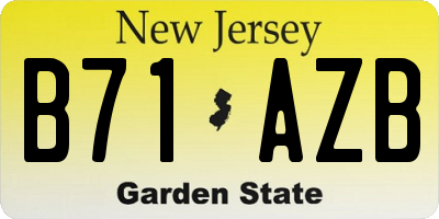 NJ license plate B71AZB