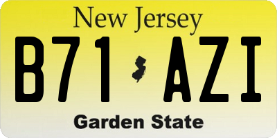 NJ license plate B71AZI