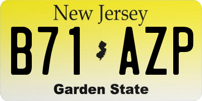 NJ license plate B71AZP