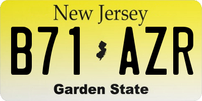 NJ license plate B71AZR