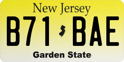 NJ license plate B71BAE