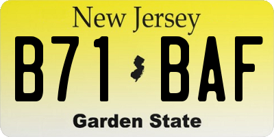 NJ license plate B71BAF